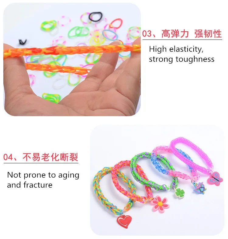 Creative Rainbow Loom Bands Set – Colorful DIY Rubber Bracelet Making Kit for Girls’ Crafts and Birthday Gifts