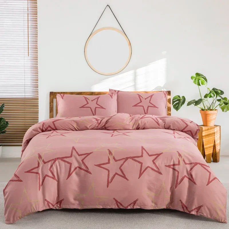 Grey Feather Duvet Cover Set – Full/Queen Boho Bedding with Soft Reversible White Comforter Cover for Kids & Teens
