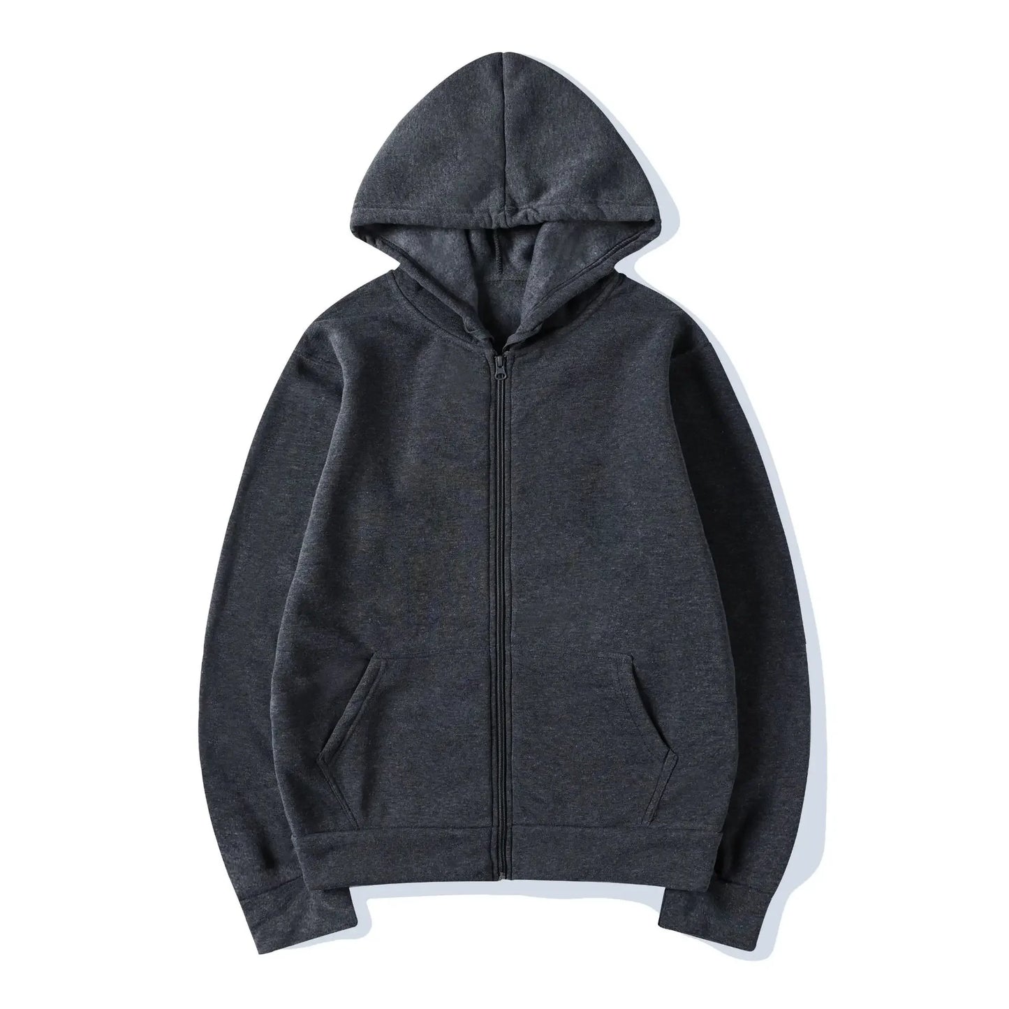 Fashion Zipper Hoodie — Casual Black, Gray & Blue Streetwear Sweatshirt for Men & Women