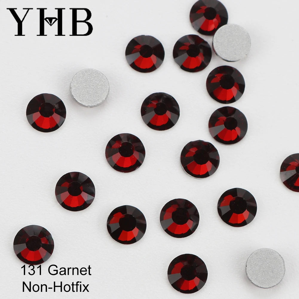 YHB Cold Fix Crystal Flatback Rhinestones - Silver Back Non Hotfix DIY Gems for Nail Art, Bags, Shoes, Garments & Phone Decoration