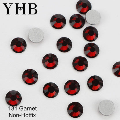 YHB Cold Fix Crystal Flatback Rhinestones - Silver Back Non Hotfix DIY Gems for Nail Art, Bags, Shoes, Garments & Phone Decoration