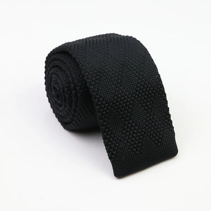 Classic Knit Neck Tie for Men — 6cm Plaid & Dots Casual Business Wedding Tie