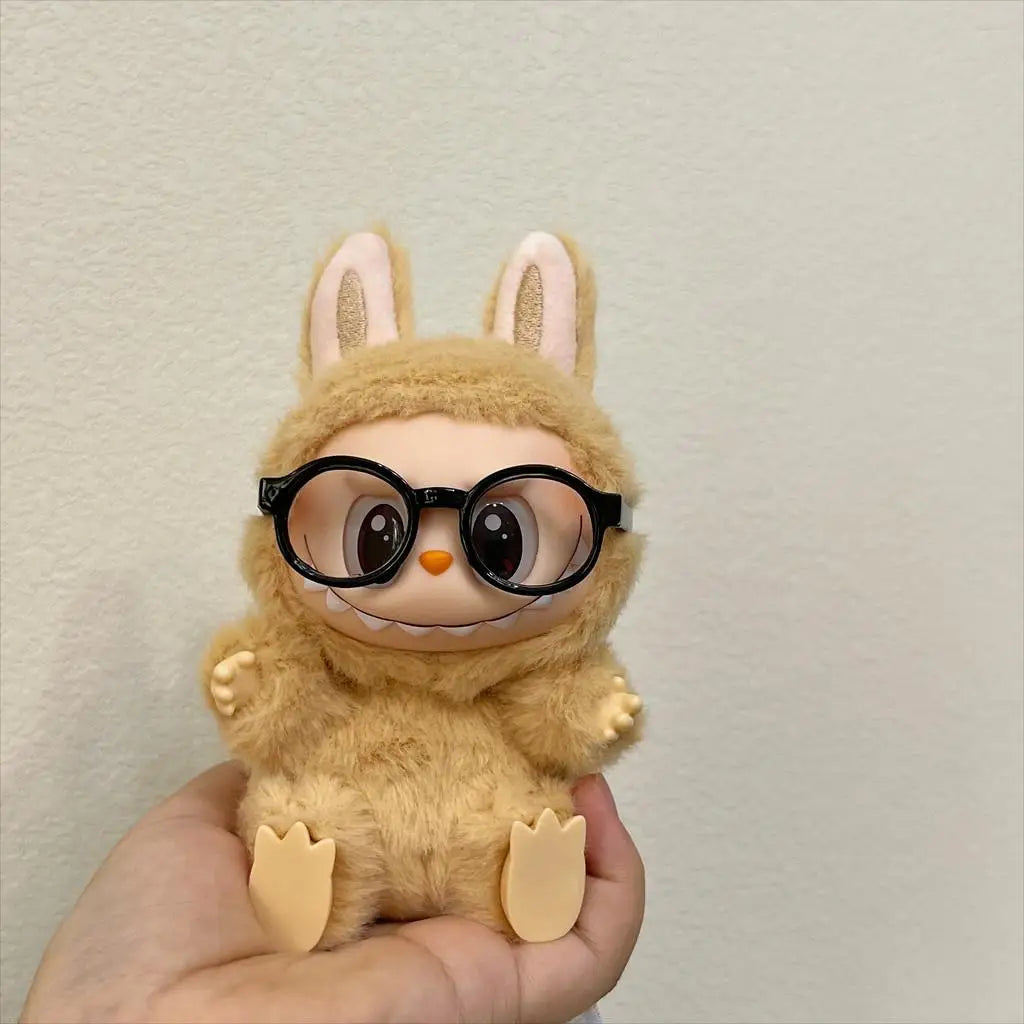 17cm Mini Plush Doll Clothes – Kpop EXO Labubu Idol Outfit with Glasses & Sunglasses Accessories Gift