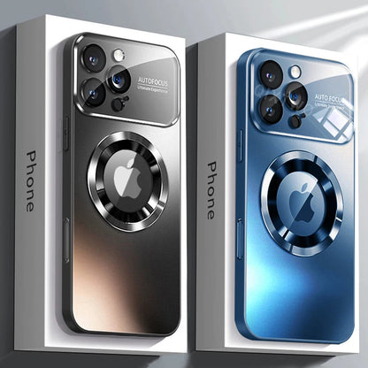Luxury Glass MagSafe iPhone Case - Magnetic Wireless Charging Cover with Camera Protection & Shockproof Design