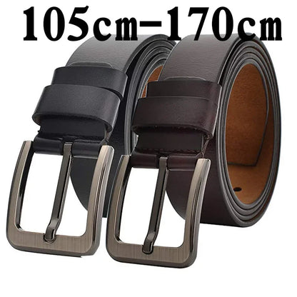 CEXIKA 2024 Men’s Genuine Leather Belt – Luxury Designer Waist Belt (140-170cm, High Quality Split Leather)