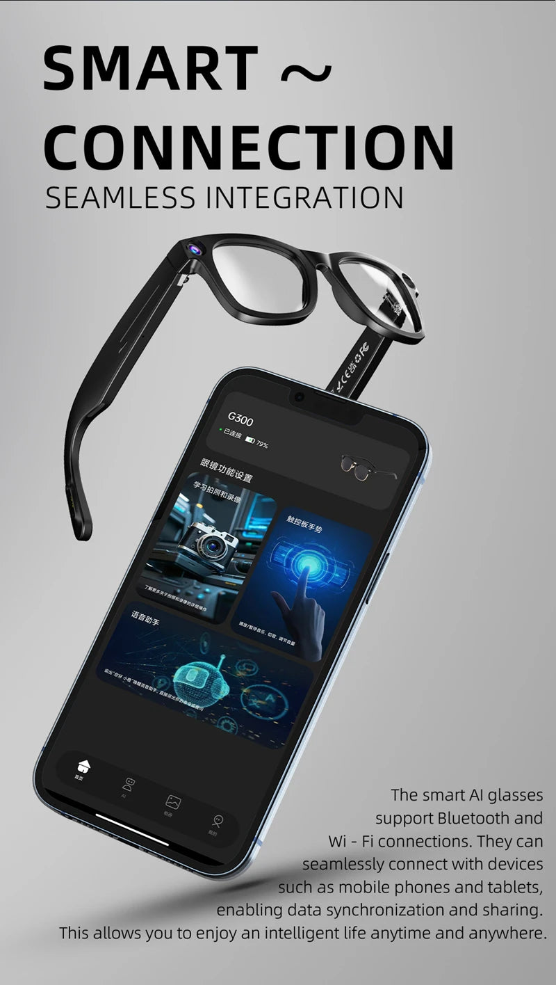 Xiaomi G300 800W Pixel Smart Glasses – AI HD Video Recording, Voice Calls, Translation, and Photochromic Lenses