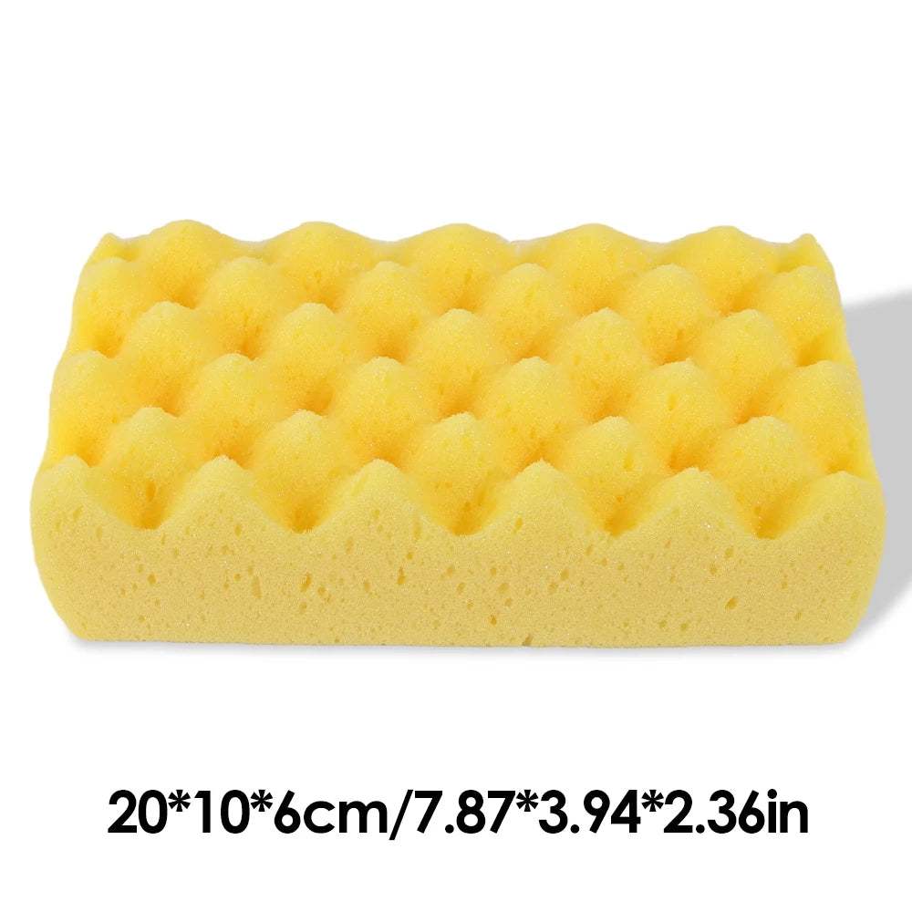 Large Car Wash Sponge - High Density Wave Pattern Water Absorbent Cleaning Sponge for Car Paint Care