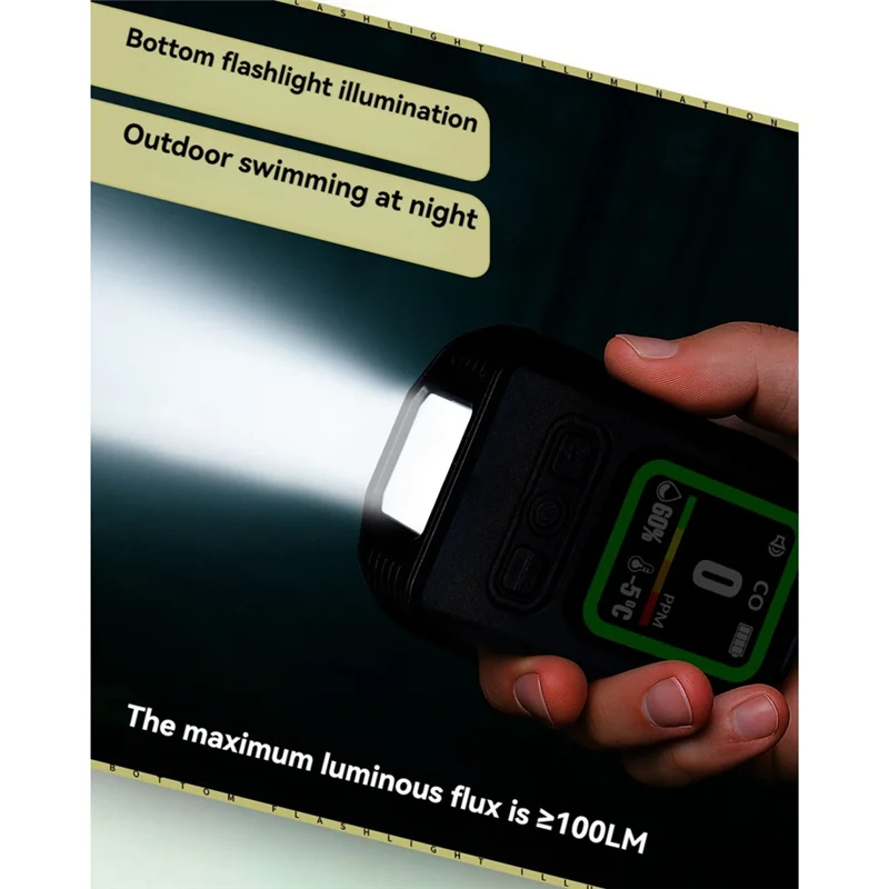ABLK Portable Carbon Monoxide Detector - CO Concentration Alarm with Temperature & Humidity Monitor for Home & Indoor Use