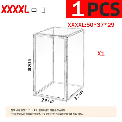 50×37×29cm Transparent Toy Organizer & Display Cabinet – Durable Storage Box for Helmets, Shoes & Books
