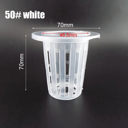 50pcs Hydroponic Mesh Net Baskets — Soilless Plant Nursery Cups for Veggie & Clone Growth