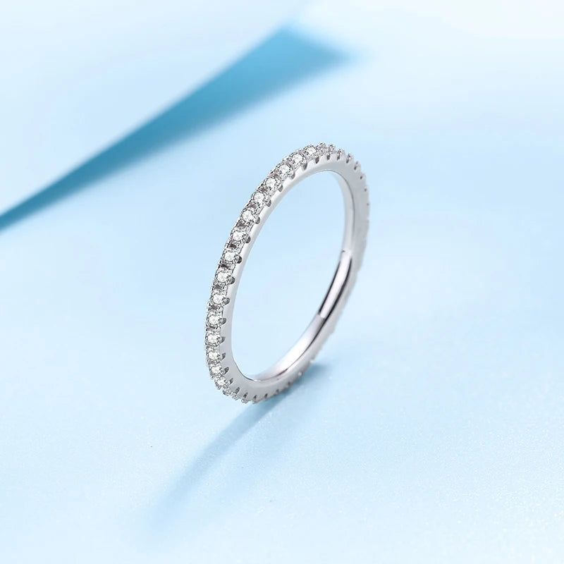 100% Pass Diamond Tester Pen & Moissanite Ring – Matching 925 Sterling Silver Wedding Band for Women