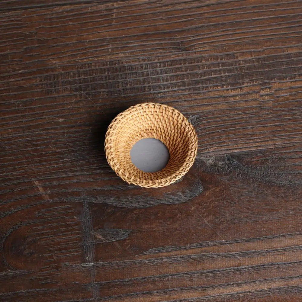 Japanese-Style Natural Bamboo Rattan Tea Scoop – Tea Shovel, Leaves Chooser, Honey & Coffee Spoon, High-Quality Holder