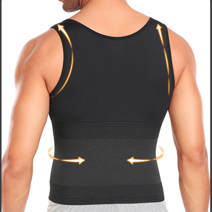 Men’s Slimming Body Shaper Vest – Waist Trainer Compression Shirt, Tummy Control Corset Shapewear & Abdomen Slimming Underwear