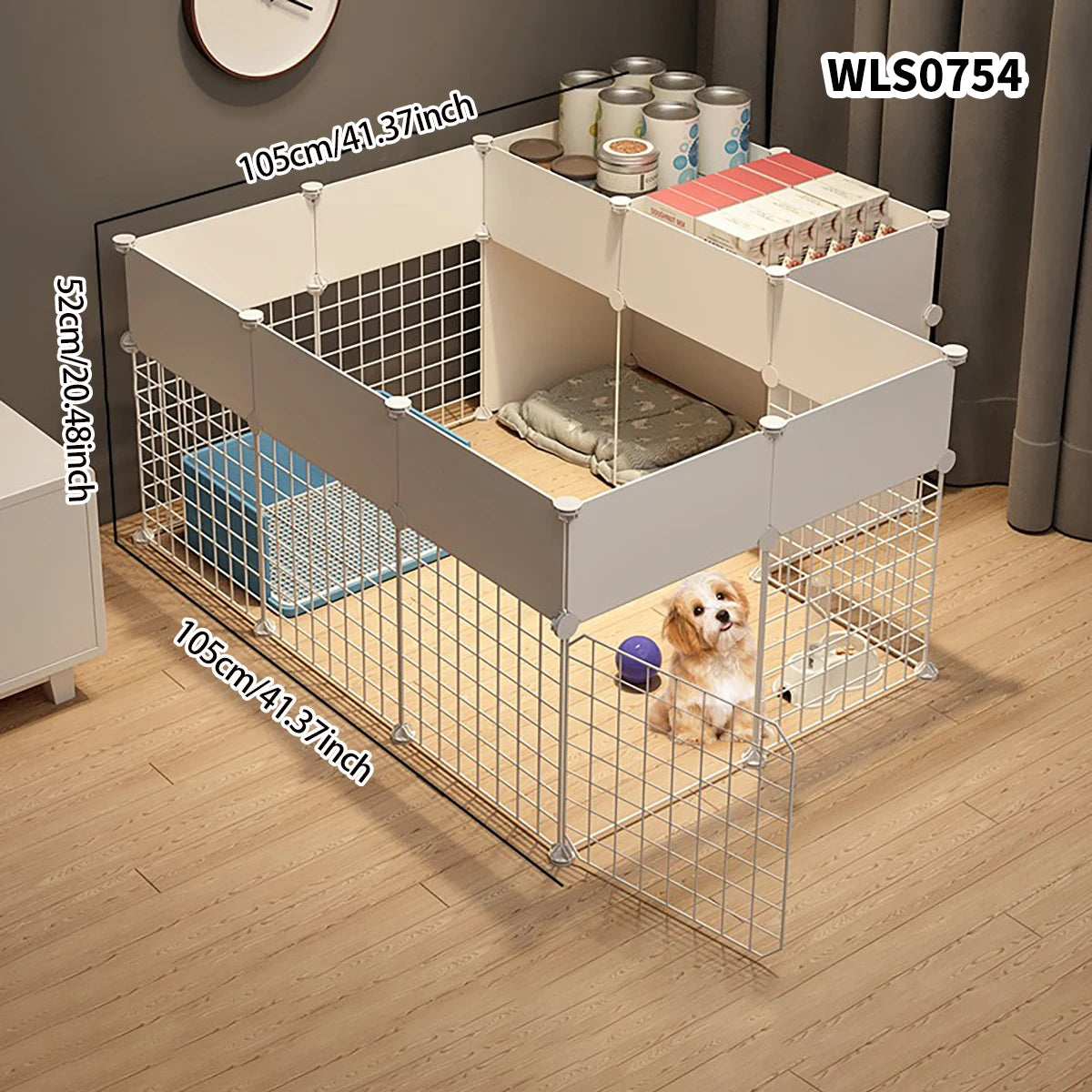 Pet Indoor Dog Fence – Small & Medium Dog House Kennel with Isolation Door
