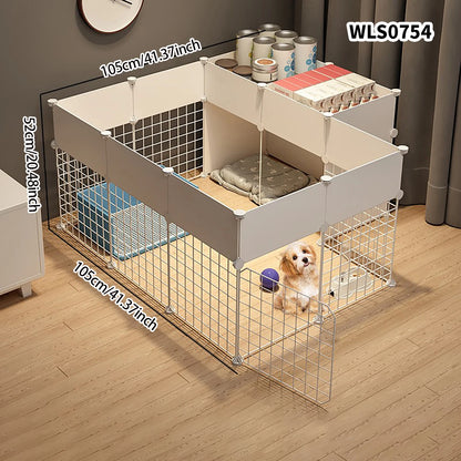Pet Indoor Dog Fence – Small & Medium Dog House Kennel with Isolation Door