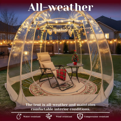 Large Instant Pop-Up Bubble Tent - Weatherproof Outdoor Igloo Screen House & Oversized Camping Pod for Patio Camping