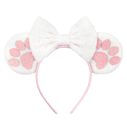 Disney Cartoon Mouse Ears Headband - Sequin Bow Hair Accessory for Girls, Birthday Parties & Cosplay
