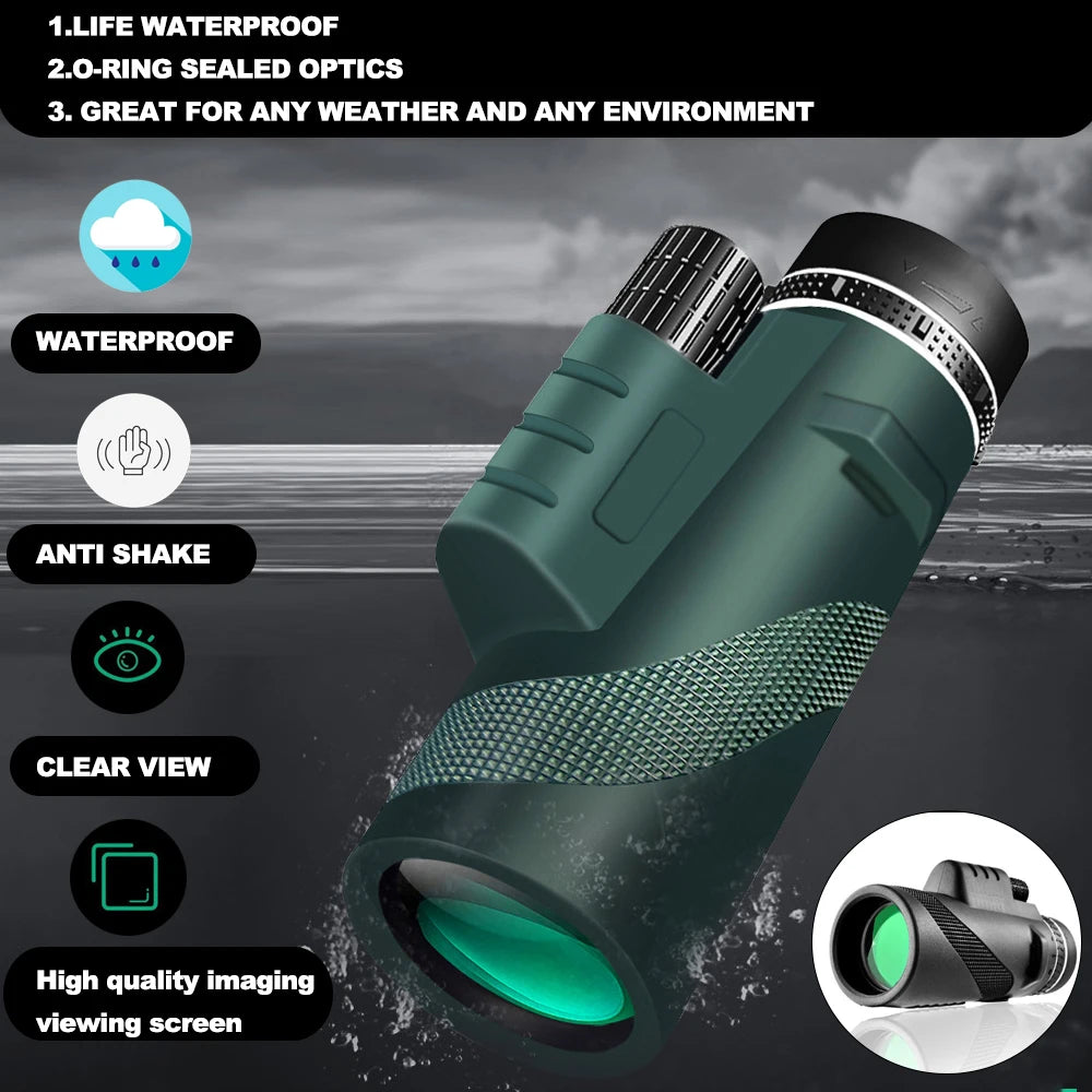 80x100 Portable HD Telescope - 5000M Zoom Folding Long Distance Telescope for Outdoor Travel Camping & Sports