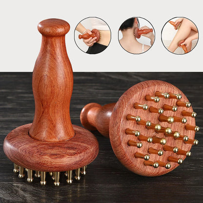 Brass Gua Sha Body Massager — Metal Skin Scraping Board for Muscle Relief & Lymphatic Massage