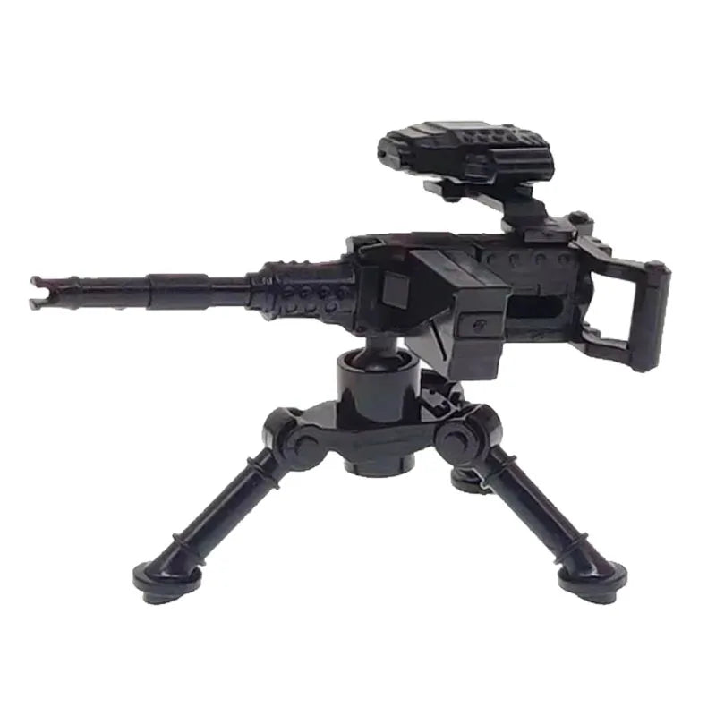 Military Building Blocks Soldier Set - Tactical Weapons Figures with Gatling Gun, Rifle, Mortar & Accessories Toy Kit