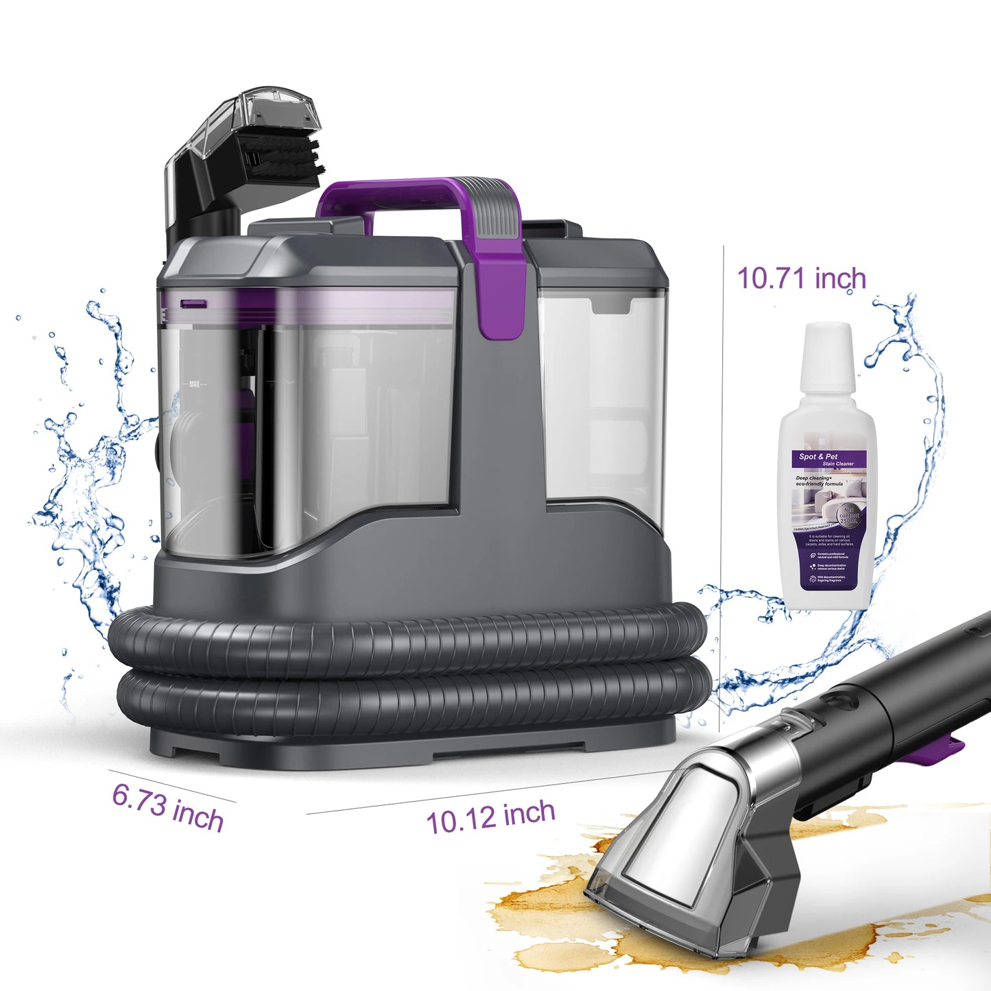Portable Carpet & Upholstery Cleaner - 15KPa Spot Cleaning Machine for Carpets, Sofas & Car Seats