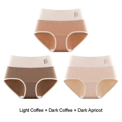 Women's Cotton Briefs - High-Waisted Belly Control Sports Panties Set for Women