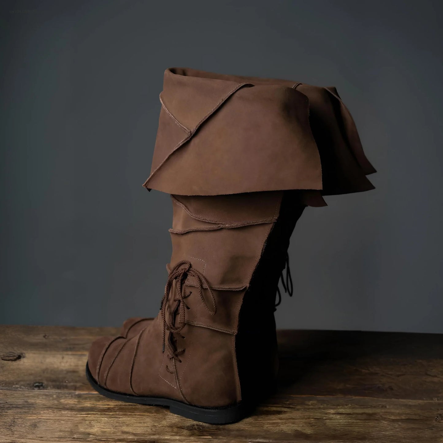 Men’s Renaissance Brown Boots – Vintage Cosplay Viking, Pirate, Steampunk & Knight Costume Low Heel Tall Boots 2025