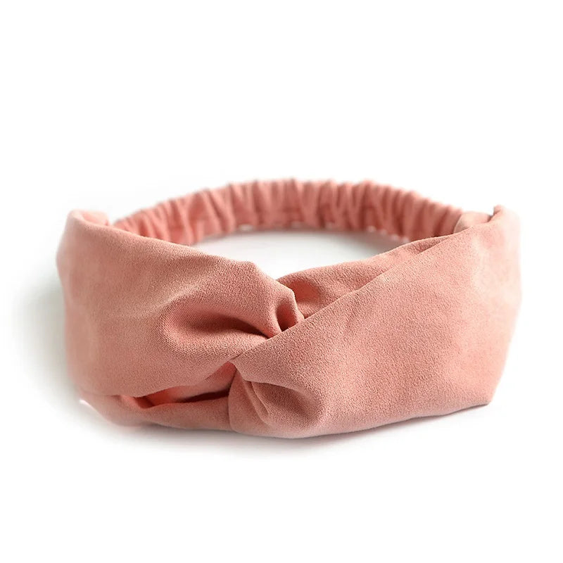 Women Cross Top Knot Headband – Elastic Soft Solid Color Hair Bands, Twisted Knotted Headwrap, Hair Accessories for Girls