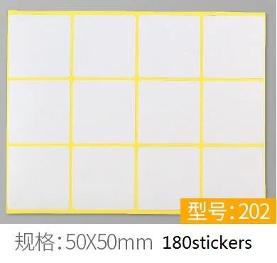 15-Sheet Blank White Adhesive Labels - Self-Stick Name Stickers for DIY Crafts, Notes, and Office Stationery