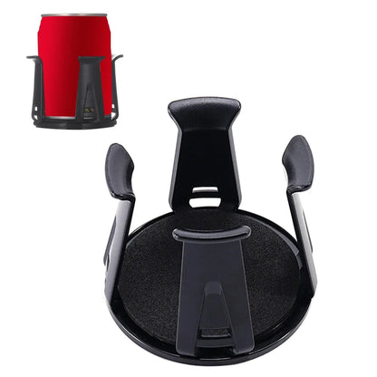 Universal Car Cup Holder Organizer – Adhesive Beverage Bottle Storage Rack Auto Interior Drink Holder Accessory (Black)