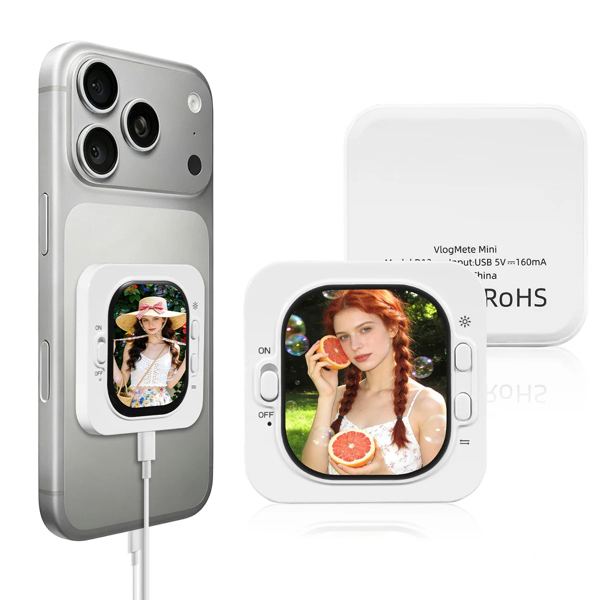 Phone Vlog Selfie Monitor - Rear Camera Screen Holder Clip Mount for iPhone Live Streaming