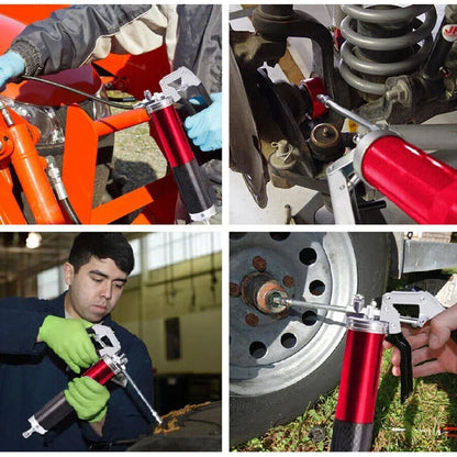 Manual Grip Grease Gun – 400CC Aluminum Alloy Mini Grease Injector, 6000-7000PSI with Flexible Hose