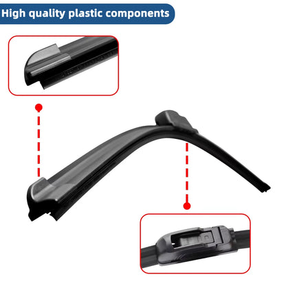 Universal Frameless Windshield Wiper Blade - 9mm J Hook Type Long Lasting Car Wiper Replacement