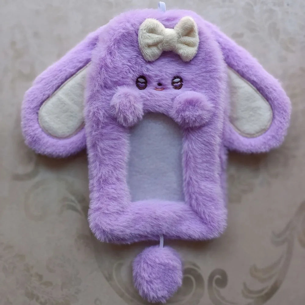 Multifunctional Rabbit & Dog Photocard Case - Cute Photo Card Holder for Idol Photos, Collectibles & Protective Storage