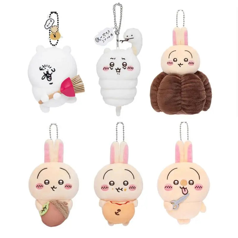 11CM Kawaii Chiikawa Hachiware Usagi Plush Keychain — Soft Cartoon Doll Bag Pendant Toy Gift