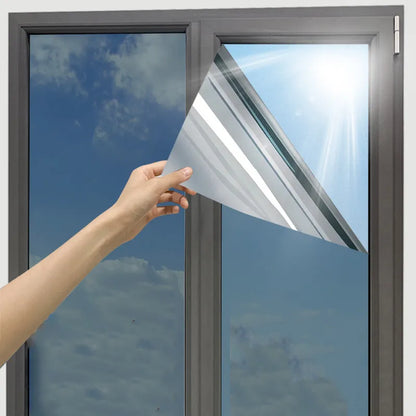 One Way Window Film - Mirror Effect Tint Glass Covering for Home Office, Reflective Heat Control Anti-UV Glass Door Sticker by AFDB