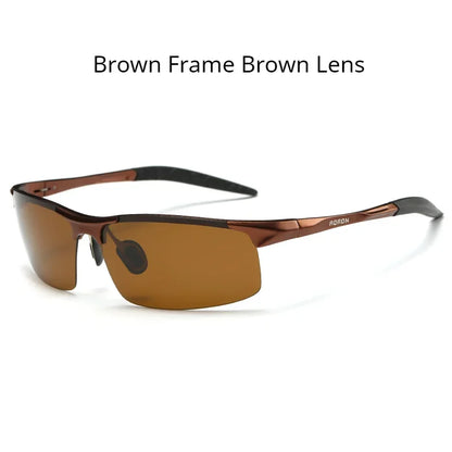 AORON Men’s Driving Sunglasses — Polarized UV400 Anti-Glare Retro Sport Glasses with Aluminum Magnesium Frame