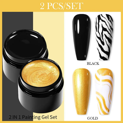 BORN PRETTY Spider Wire Gel Nail Polish 5ml - Flower Drawing & Creative Point-to-Line Nail Art Gel Varnish