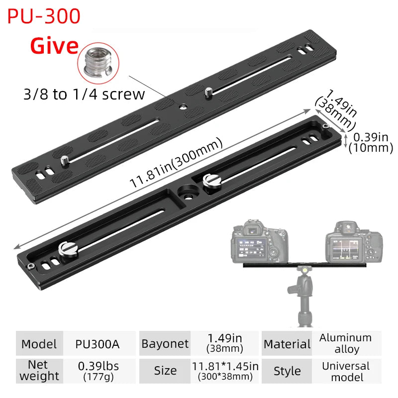 BEXIN Universal Aluminum Alloy Quick Release Plate – 1/4" Screw Tripod Mount Adapter for Arca Swiss & Benro Ball Head Cameras