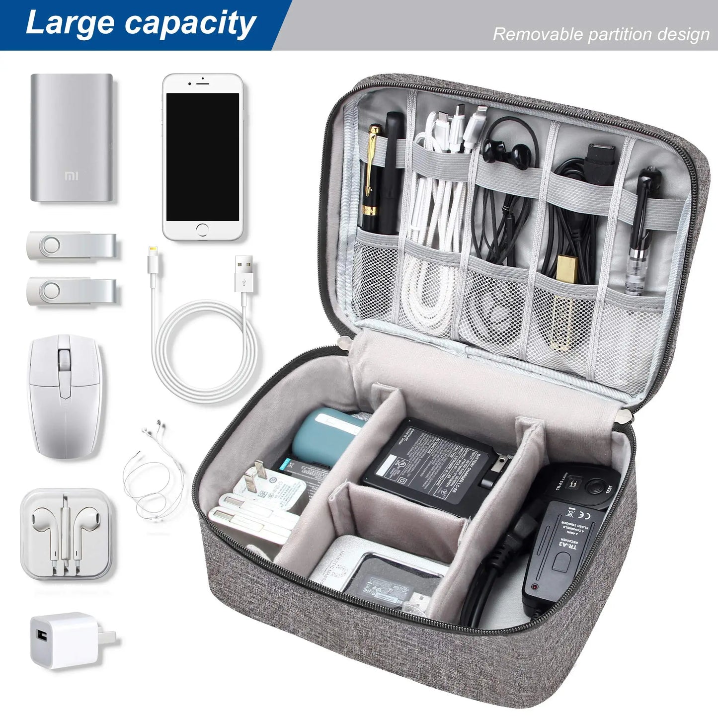 Portable Digital Storage Bag – Waterproof USB Cable Organizer Pouch for Electronics & Accessories