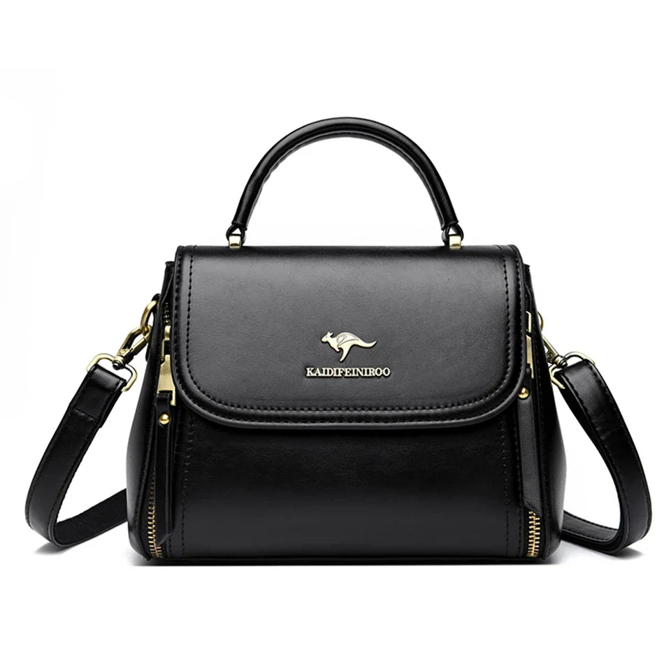 Women’s Soft Leather Top-Handle Bag – Luxury Shoulder Messenger Handbag & High-Quality Purse