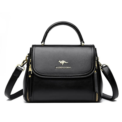 Women’s Soft Leather Top-Handle Bag – Luxury Shoulder Messenger Handbag & High-Quality Purse
