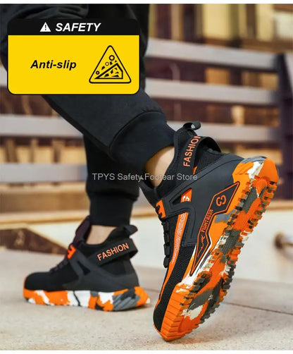 High-Top Safety Shoes for Men & Women – Steel Toe, Anti-Puncture Work Boots, Indestructible Safety Shoes