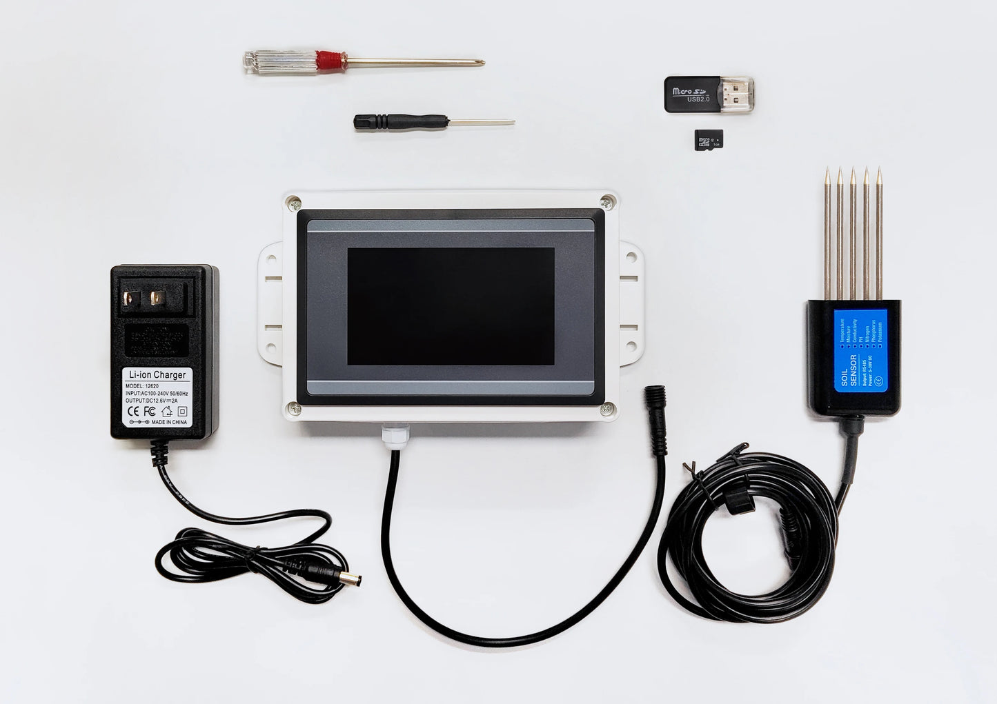7 in 1 Soil Tester Meter - Moisture, Temperature, Humidity, EC, pH & NPK Sensor for Rapid Soil Analysis