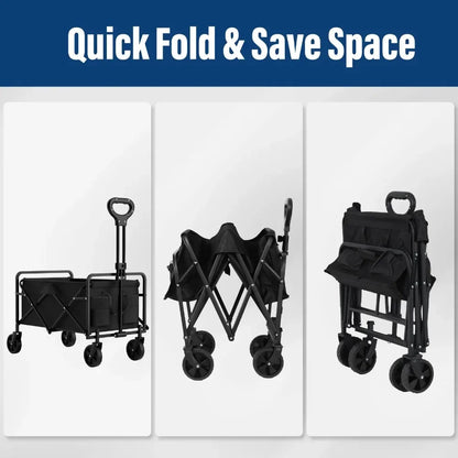 Outdoor Camping Handcart – Foldable Wheels for Easy One-Hand Operation, Portable Cargo Transport for Hiking & Adventures
