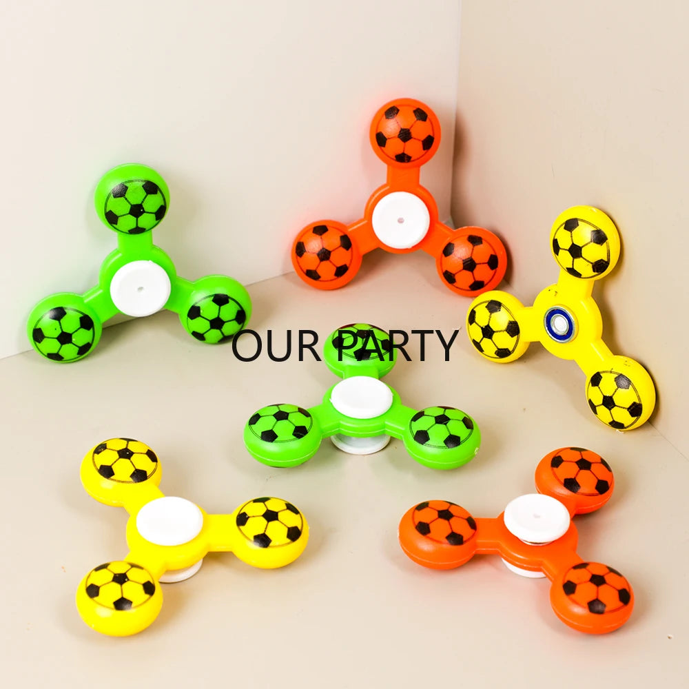 10pcs Sports-Themed Finger Gyro Toys – Football Stress Relievers for Kids Birthday, School Rewards & Pinata Favors