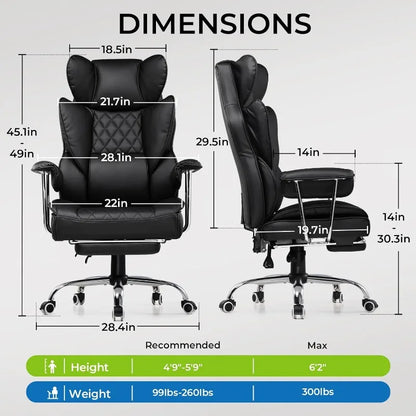 Ergonomic Gaming & Office Chair – Wide Desk Chair with Pocket Spring Lumbar Support