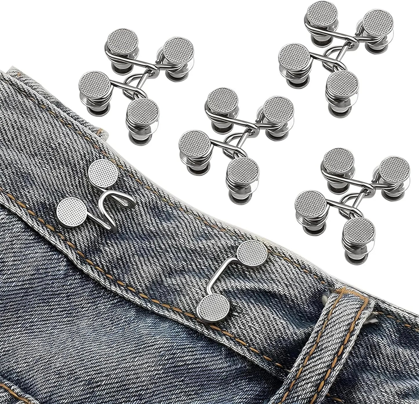 Jeans Button Waist Tightener - Adjustable Pants Button Pins for a Smaller Waist