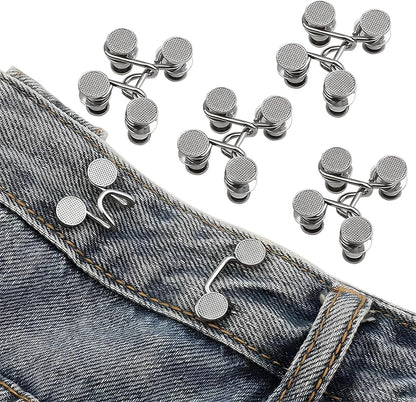 Jeans Button Waist Tightener - Adjustable Pants Button Pins for a Smaller Waist