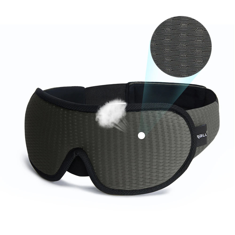 3D Padded Sleep Mask — Soft Eye Shade Blindfold for Blocking Light, Sleeping Aid Eyepatch